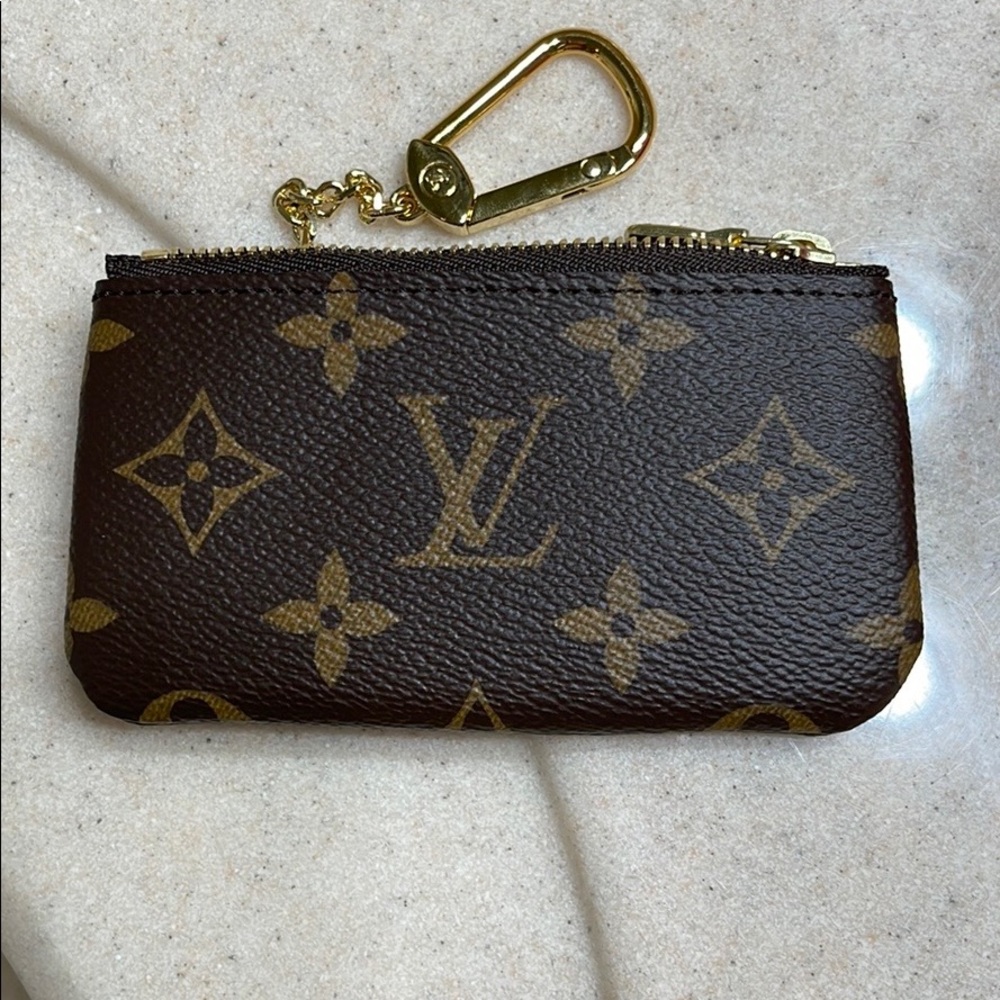 Authentic LV monogram canvas key pouch!